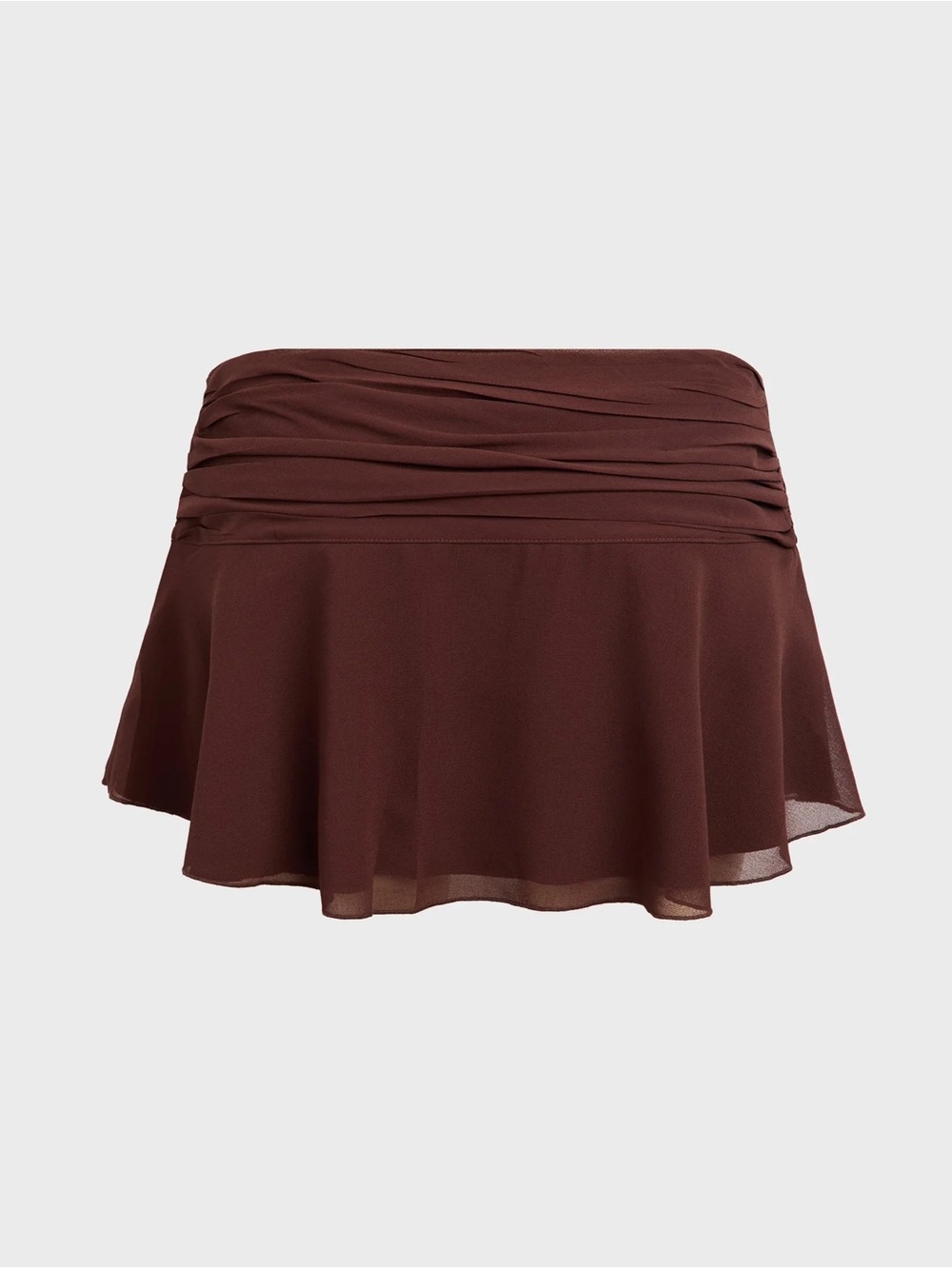 Danielle Guizio Sold Out Chocolate Brown Ruched Mini Skirt Size M
